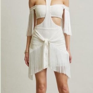 Fringe White Dress